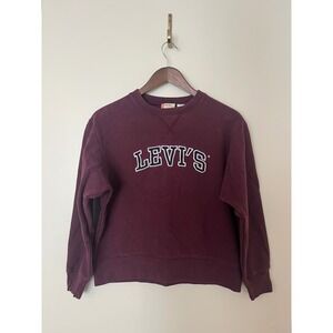 Levis Red Tab Burgundy Crewneck Sweatshirt Pullover Embroidered Logo Medium